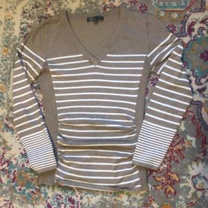 V Neck Striped Sweater